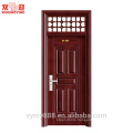 Highly quality steel main door transom design modern entry door security lock iron sheet with handle